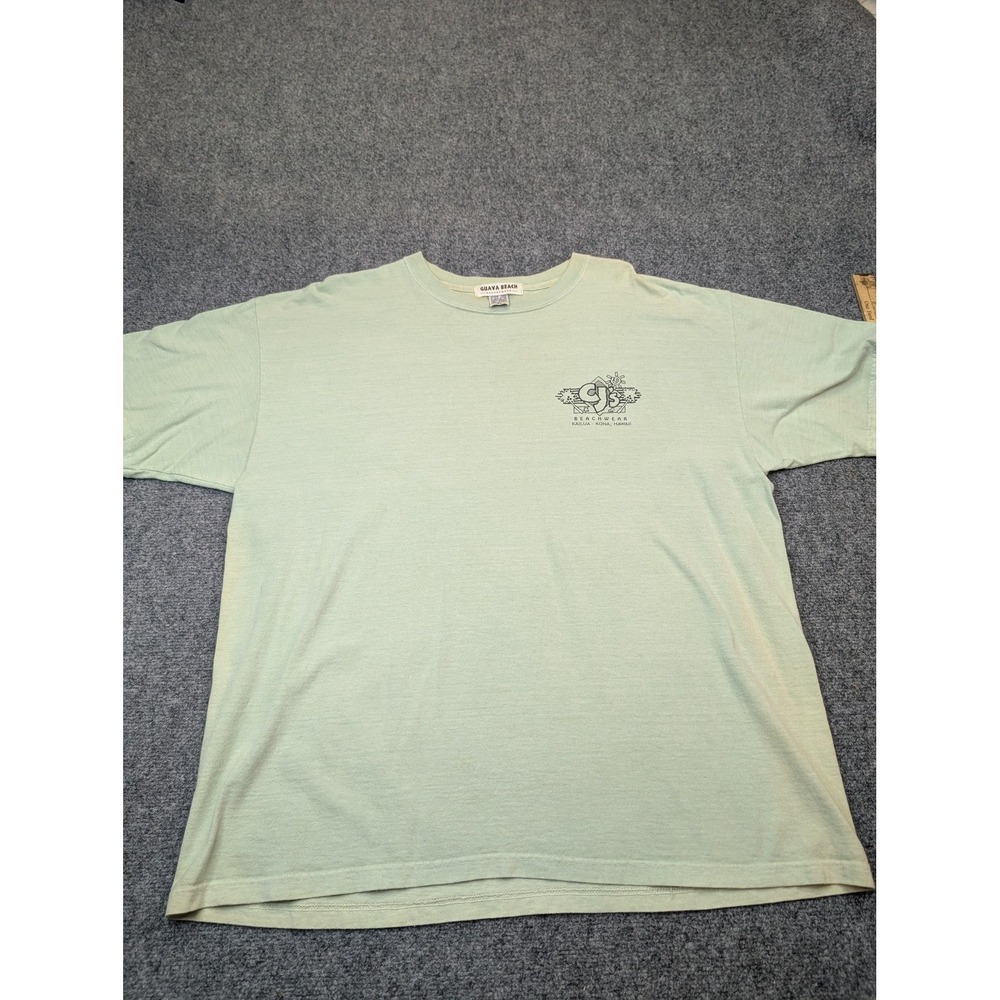Guava Beach Shirt Mens XL Green‎ Kona Hawaii Pirate Skull Graphic Pillage Tee